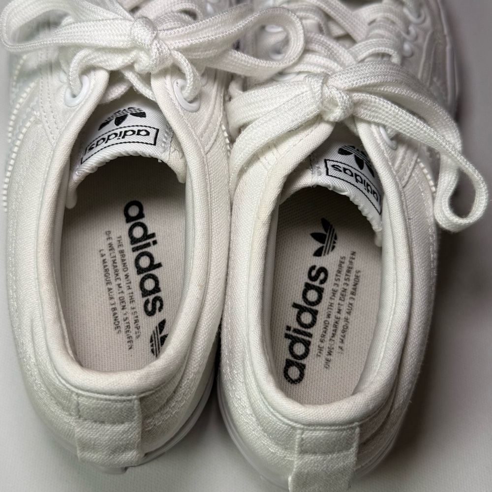 adidas Nizza Platform Sneakers – Triple White – Women’s US 9 - Picture 5 of 9